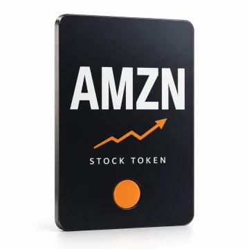 Illustration of an AMZN Stock Token card